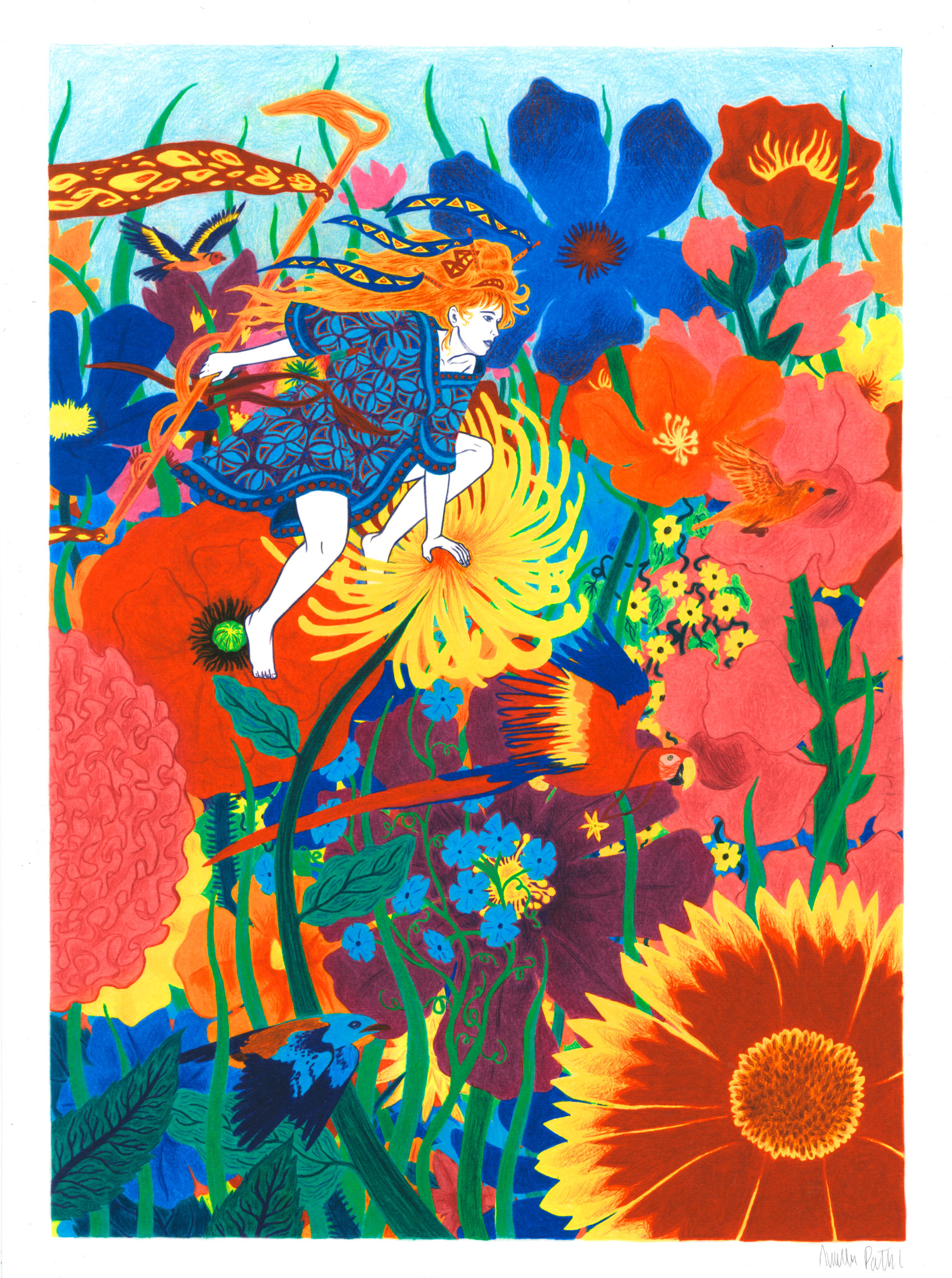 Le champs de fleurs reproduction